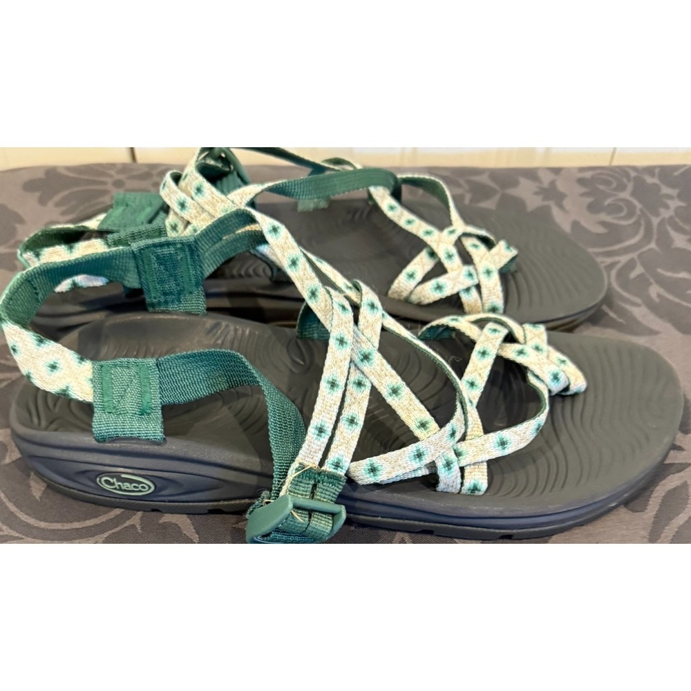 Chaco Z/2 Classic Women's W10 Floral Green Teal Strappy Hiking Sandals - Picture 3 of 10